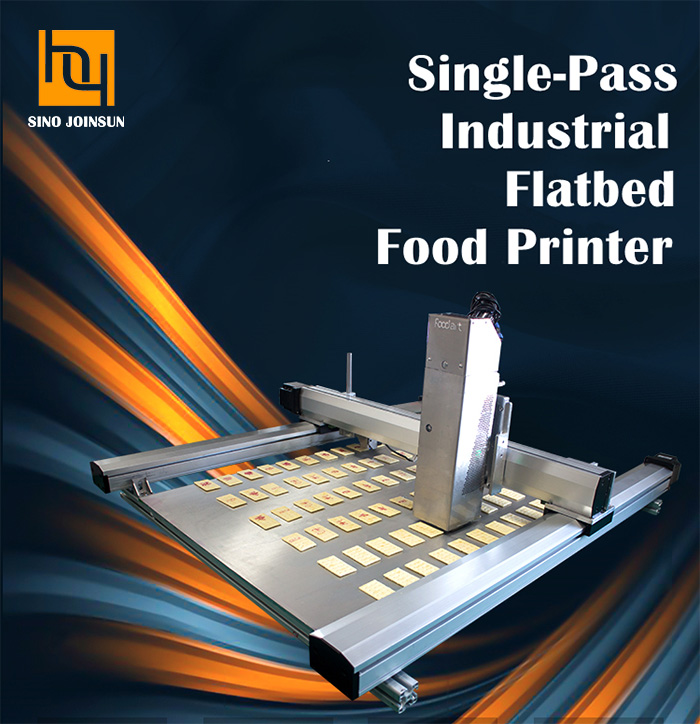 Impresora de alimentos de cama plana industrial de una sola pasada (formato ancho)